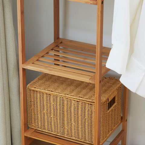 Rootz Bamboo Clothes Rack - Garment Stand - Wardrobe Organizer - Space-Saving - 90cm x 30cm x 145cm