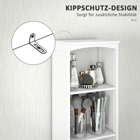 Rootz Bathroom Cabinet with Shelves - Storage Unit - Organizer - Easy Clean, 34cm x 24cm x 170.5cm