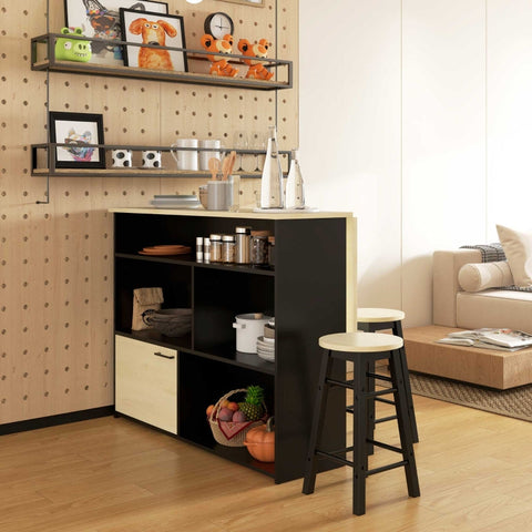 Rootz 3 Piece Bar Set - Home Bar Furniture - Space-Saving Bar Table - Modern Design - Ample Storage - 116L x 79.5W x 89.5H cm - MDF Material