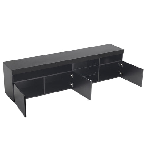 Rootz Modern TV Cabinet - Entertainment Stand - Media Console - Adjustable LED Lighting - 180L x 35W x 45H cm