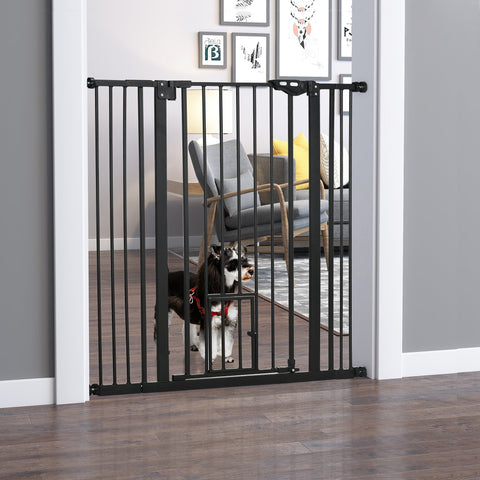 Rootz Pet Security Fence - Pet Gate - Safety Barrier - Automatic Closure & Double Locking - 104.1h cm x Adjustable Width 74-101cm