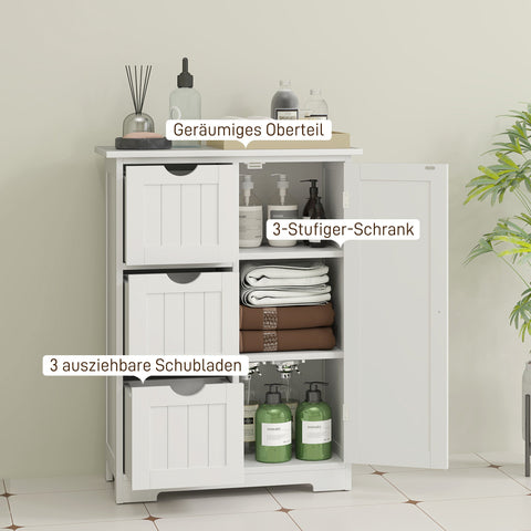 Rootz Bathroom Cabinet - Storage Unit - White Organizer - Moisture-Resistant MDF - 30cm x 30cm x 80cm