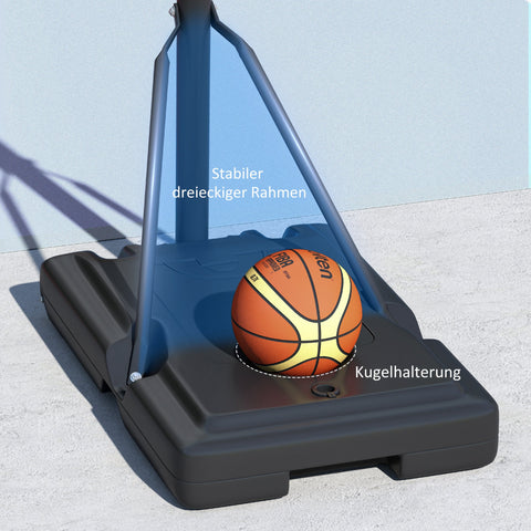 Rootz Basketball Stand - Hoop System - Adjustable Heights - Spring-Loaded Basket - 2.35-3.05m Basket Height - 110x75cm Back Panel - Mobile Design