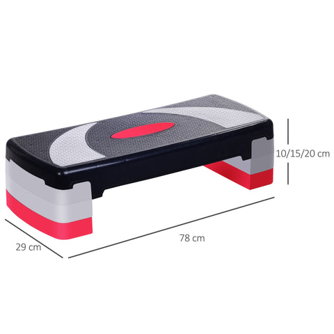 Rootz Stepper Fitness Platform - Aerobic Step - Exercise Step - Non-Slip Surface - Height Adjustable - 78x29x20 cm