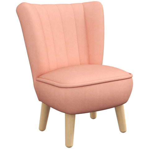 Rootz Kids Armchair - Pink Velvet - Wood Frame - Easy Clean - Portable - 44cm x 45cm x 56.5cm - Ideal for Ages 3-7 - Assembly Required