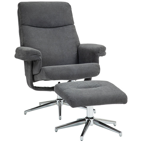 Rootz Relaxation Chair with Stool - Recliner - Lounge Chair - Adjustable Backrest - 78L x 85W x 106H cm