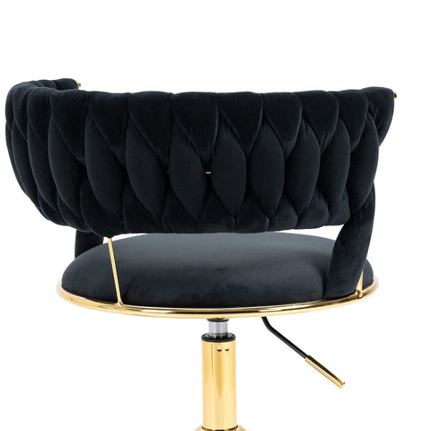 Rootz Swivel Office Chair - Velvet Chair - Ergonomic Chair - Luxury Design - 62cm x 62cm x 67-76.98cm