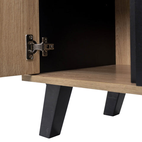 Rootz Side Cabinet - Sideboard - Display Cabinet - Ample Storage & LED Lighting - 80cm x 120cm x 40cm