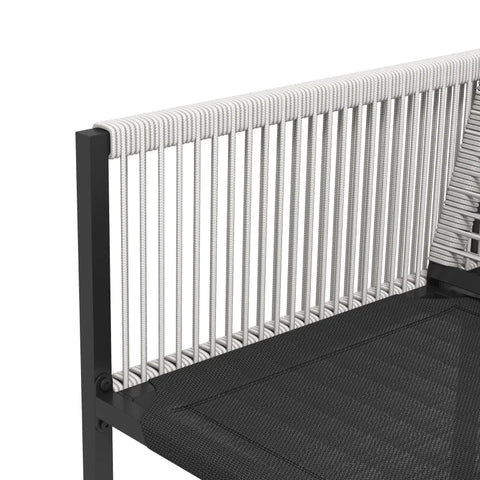 Rootz Garden Furniture Set - Outdoor Dining Set - Weather Resistant - 1 Table - 4 Chairs - Steel-tempered Glass-textline - Light Gray-Black - 48W x 43D x 40H cm