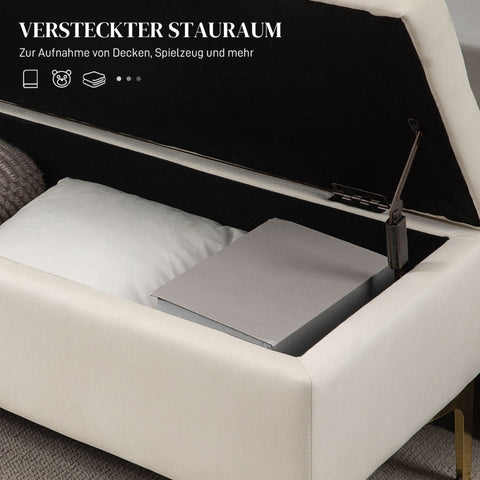 Rootz Upholstered Storage Bench - Bed Bench - Window Bench - Velvet-like Finish - 120cm x 44cm x 44.5cm