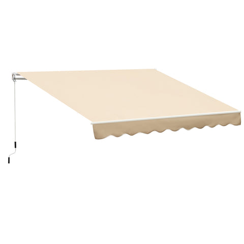 Rootz Manually Extendable Awning - Retractable Sunshade - UV Protection Cover - Aluminum Frame for Terrace - 295cm x 245cm