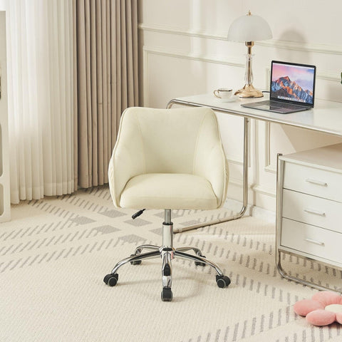 Rootz Adjustable Swivel Velvet Chair - Office Furniture - Makeup Stool - Optimal Comfort - 56L x 55W x 83H cm