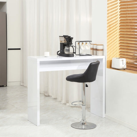 Rootz Bar Table - Kitchen Counter - Dining Table - Modern Design - High Gloss Surface - 120cm x 40cm x 100cm - MDF