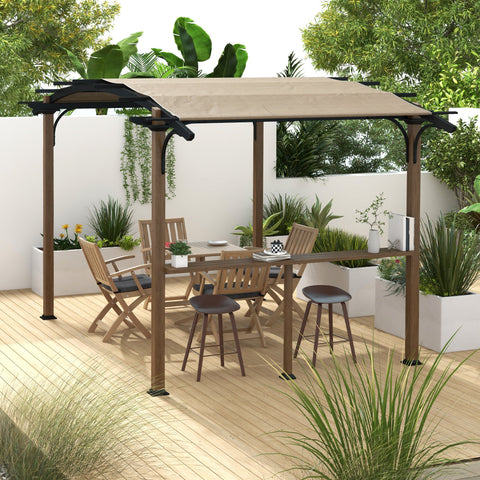 Rootz Pergola Garden Pavilion - Outdoor Shade - Weather Resistant - UV Protection - 406cm x 260cm x 239cm