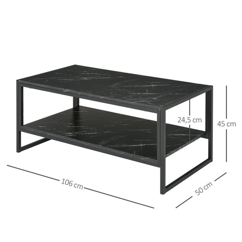 Rootz Modern Coffee Table - Tea Table - Side Table - Elegant Design - 106cm x 50cm x 47cm - High Load Capacity