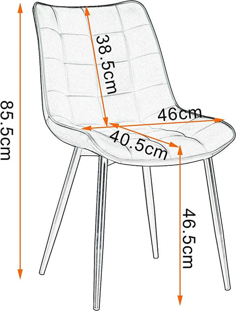 Rootz Modern Dining Chair - Ergonomic Chair - Comfortable Seating - Faux Leather - Durable Metal Frame - Supports 120kg - 46cm x 40.5cm x 85.5cm