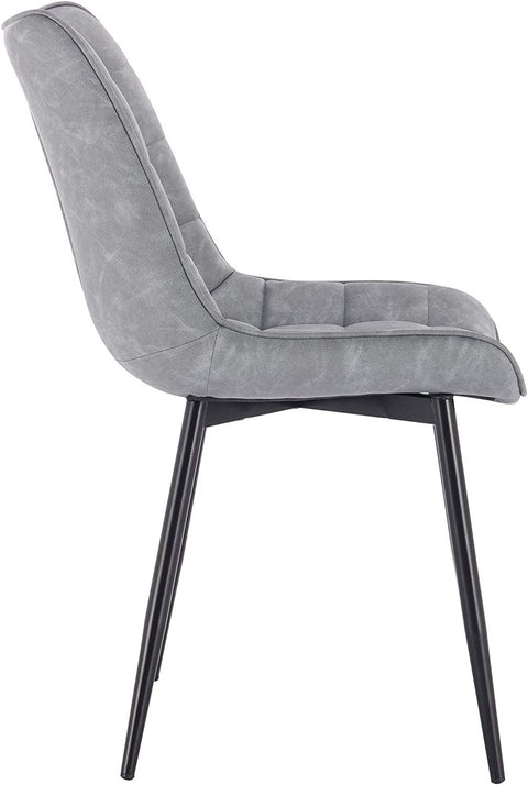 Rootz Modern Dining Chair - Ergonomic Chair - Comfortable Seating - Faux Leather - Durable Metal Frame - Supports 120kg - 46cm x 40.5cm x 85.5cm