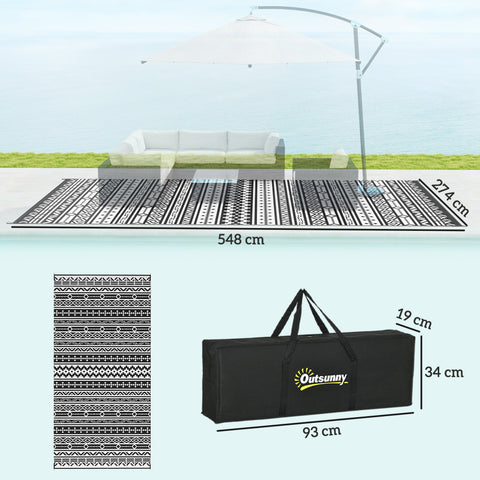 Rootz Outdoor Carpet - Boho-Style Rug - Balcony Carpet - Weatherproof - Easy to Clean - 548cm x 274cm