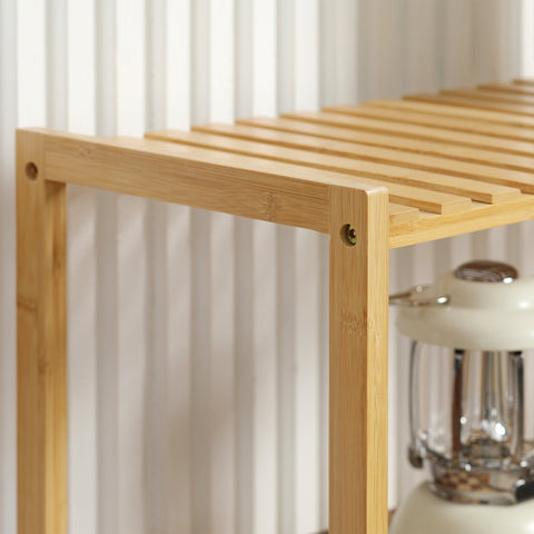 Rootz Bamboo Shelf - Bookshelf - Storage Unit - Maximizes Space - 60cm x 26cm x 130cm - Brown