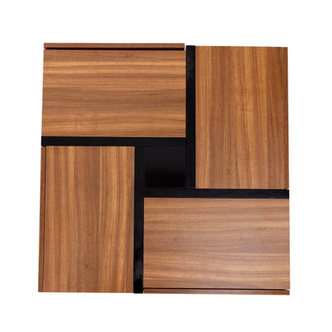 Rootz Modern Coffee Table - Stylish Centerpiece - Square Table - Versatile Storage - 78L x 78W x 36H cm