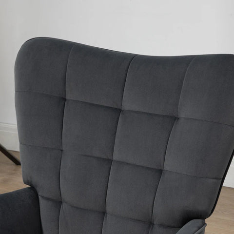 Rootz Relaxation Chair With Stool - Recliner With Ottoman - Armchair With Footstool - Accent Chair - 2-piece Set - Multi-layer Board - Gray - 73L x 77.5W x 98H cm