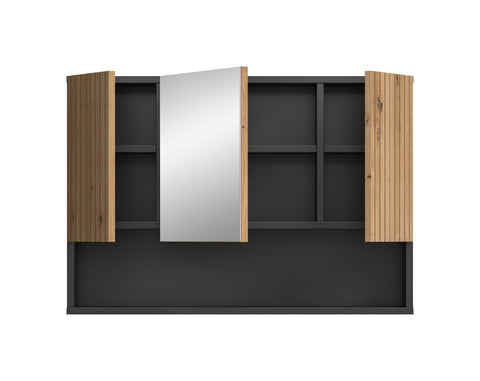 Rootz Mirror Cabinet - Bathroom Storage - Wall Unit - Ample Space - 80cm x 55cm x 17cm