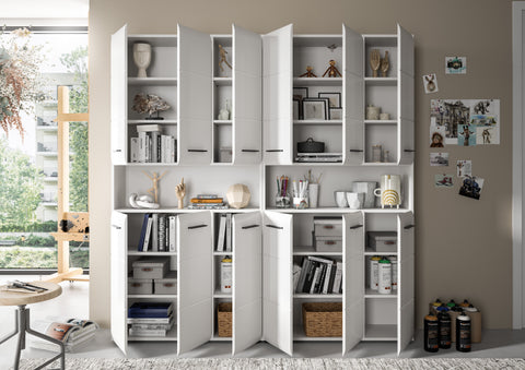 Rootz 2 Piece Bathroom Cabinet Set - Storage Units - Multi-Purpose Cabinets - Timeless Design - 180x185x30 cm