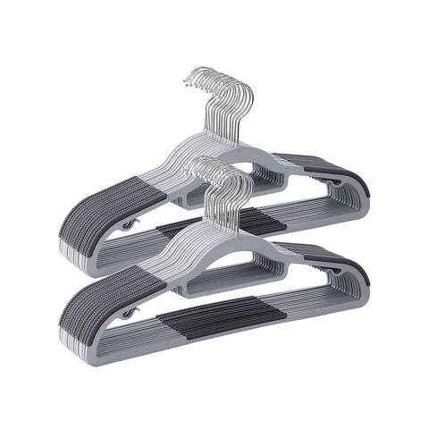 Rootz 30 Pack Non-Slip Hangers - Closet Hangers - Space Saving Organizer - 17.5cm x 0.5cm x 22.5cm