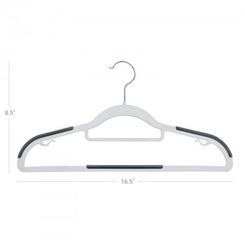 Rootz 30 Pack Non-Slip Hangers - Closet Hangers - Space Saving Organizer - 17.5cm x 0.5cm x 22.5cm