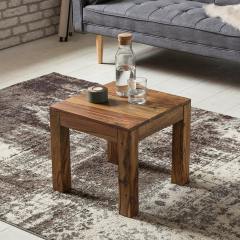 Rootz Solid Wood Coffee Table - Living Room Table - Sheesham Wood - Handmade - Unique Design - 45cm x 40cm x 45cm