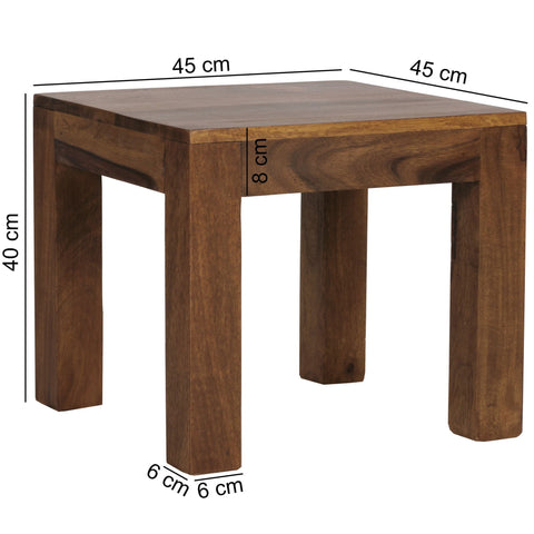 Rootz Solid Wood Coffee Table - Living Room Table - Sheesham Wood - Handmade - Unique Design - 45cm x 40cm x 45cm