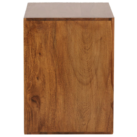 Rootz Cube Shelf - Side Table - Small Coffee Table - Solid Sheesham Wood - Handcrafted - Unique Grain - Attractive Design - 44cm x 44cm x 33cm