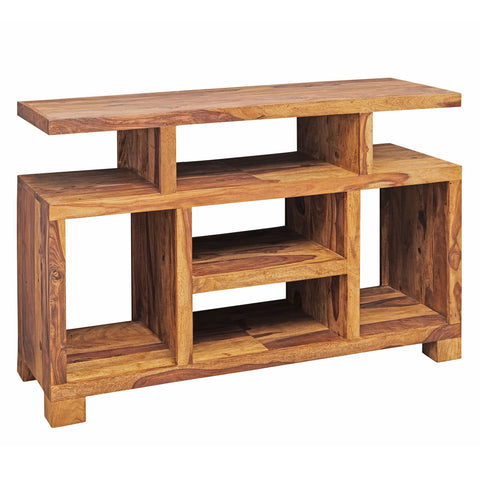 Rootz Solid Wood Sideboard - TV Table - Storage Cabinet - Sheesham Wood - Protective Varnish Coating - Unique Grain - 115cm x 76cm x 40cm