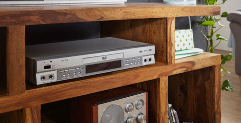 Rootz Solid Wood Sideboard - TV Table - Storage Cabinet - Sheesham Wood - Protective Varnish Coating - Unique Grain - 115cm x 76cm x 40cm