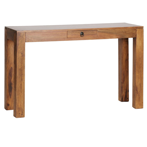 Rootz Solid Office Table - Modern Desk - Bureau - Handmade - Robust Legs - Sheesham Wood - 118cm x 40cm x 76cm