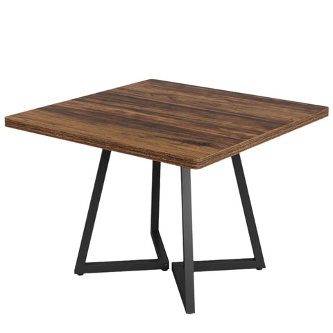 Rootz Dining Table - Square Kitchen Table - Rustic Conference Desk - Durable Metal Frame - 80 cm Width x 80 cm Depth x 75 cm Height