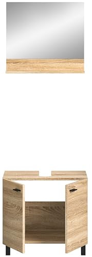 Rootz 3 Piece Set Bathroom Cabinet - Sonoma Oak Nb - Vanity Unit - Spacious Storage - 102cm x 186cm x 33cm