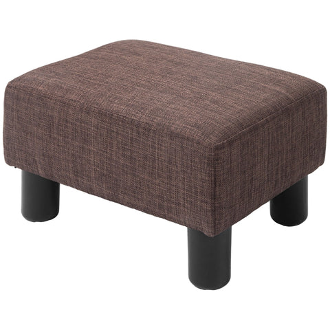 Rootz Stylish Stool with Fabric Cover - Footrest - Coffee Table - Comfortable Seating - Versatile Usage - Floor Protection - 40W x 30D x 24H cm - Linen Fabric