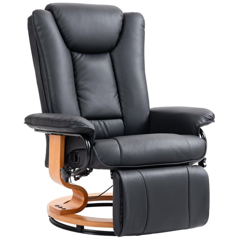 Rootz Recliner Chair - TV Armchair - Lounge Chair - Compact Size - 135° Recline - 360° Rotating Base - Faux Leather - 78cm x 88cm x 103cm