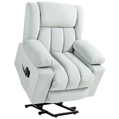 Rootz Electric Riser Chair - Recliner - Massage Chair - Velvet Fabric for Optimal Comfort - 101W x 93D x 104H cm