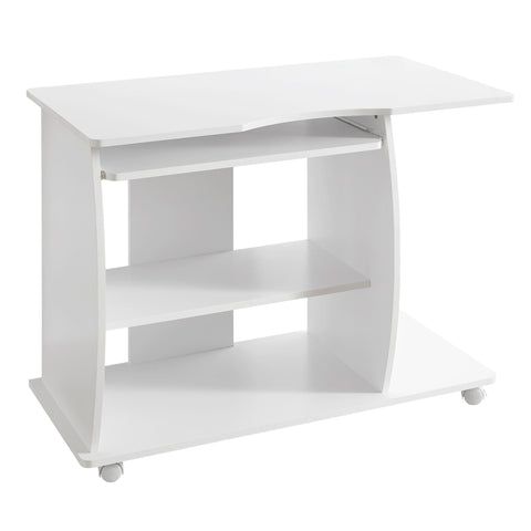 Rootz Modern Computer Desk with PC Shelf - Timeless Design - Storage Options - Rounded 3D Corners - 90cm x 71cm x 50cm