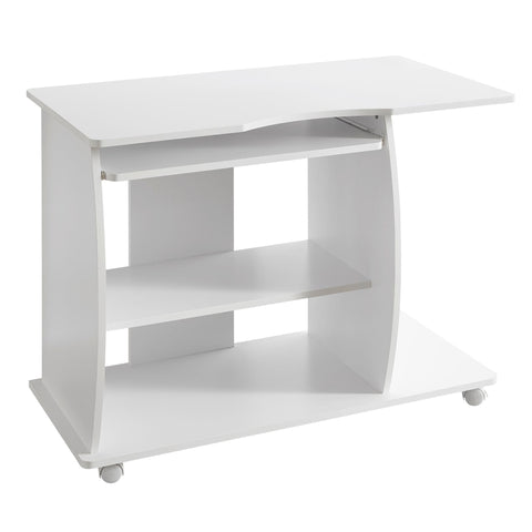 Rootz Modern Computer Desk with PC Shelf - Timeless Design - Storage Options - Rounded 3D Corners - 90cm x 71cm x 50cm