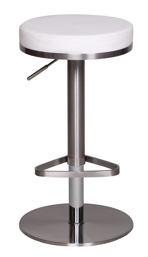 Rootz Adjustable Bar Stool - Modern Stool - Height Adjustable Stool - Stainless Steel - Comfortable Seating - 57cm x 36cm x 82cm