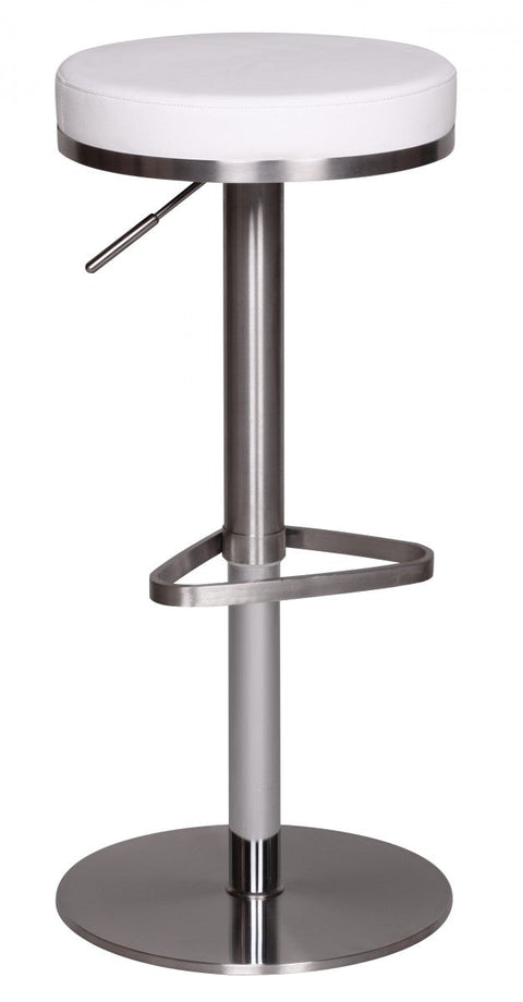 Rootz Adjustable Bar Stool - Modern Stool - Height Adjustable Stool - Stainless Steel - Comfortable Seating - 57cm x 36cm x 82cm