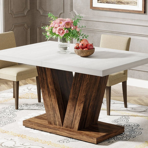 Rootz Dining Table - Rustic Table - Compact Table - Sturdy Design -120 cm Width x 80 cm Depth x 76 cm Height