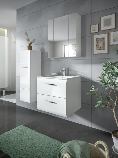 Rootz Washbasin with Sink - Vanity Unit - Bathroom Cabinet - Optimal Storage - 60x55x46 cm