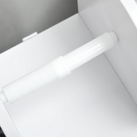 Rootz Bathroom Cabinet with Toilet Paper Holder - Storage Shelves - Space-Saving Design - 20 x 20 x 80 cm White