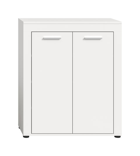 Rootz Shoe Cabinet - Footwear Storage - Shoe Organizer - Holds 12 Pairs - White Chipboard - 80x95x35cm