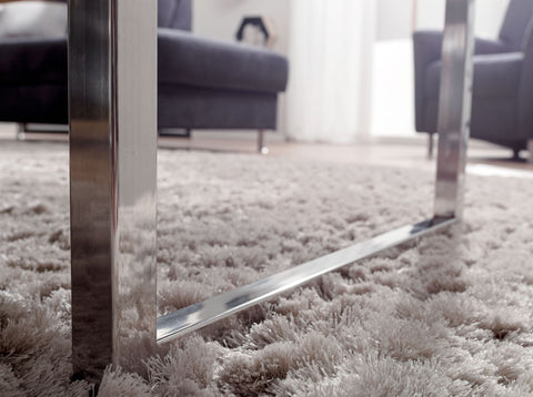 Rootz Solid Wood Coffee Table - Living Room Table - Wooden Table - Sheesham Wood - Elegant Chrome Feet - Unique Wood Grain - Rectangular Shape - 120cm x 40cm x 60cm