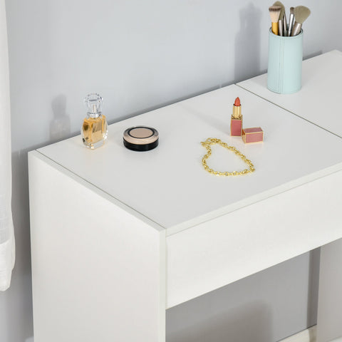 Rootz Dressing Table - Cosmetic Table - Folding Mirror with Stool - Versatile Use - 80 x 40 x 79cm